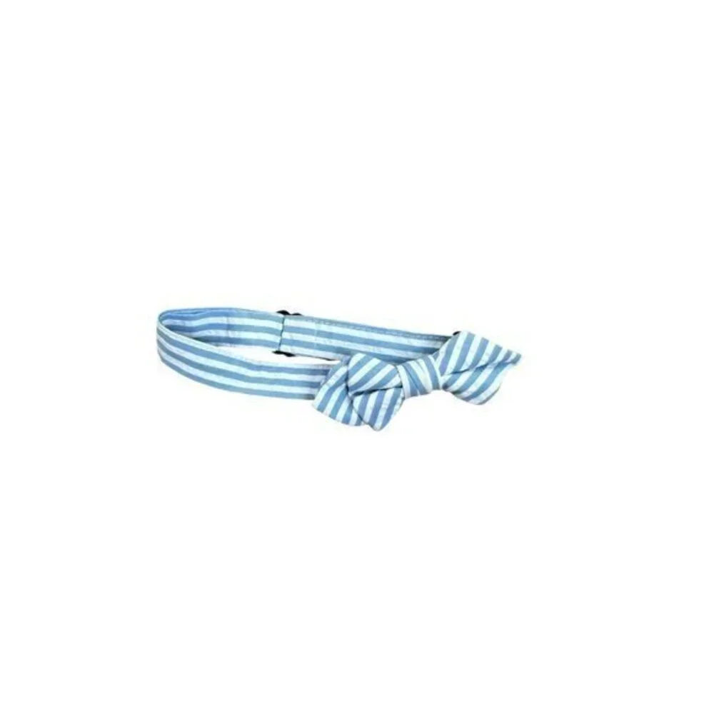 Crewcuts Kids Striped Adjustable Bow Tie S/M Blue & White Cotton